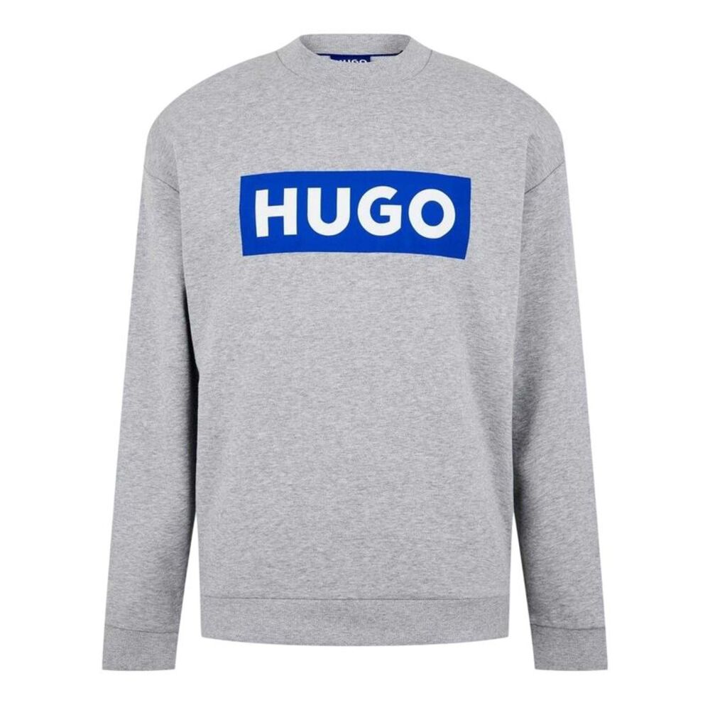 Hugo Mens Niero Box Logo Crew Neck Sweatshirt / Grey Marl